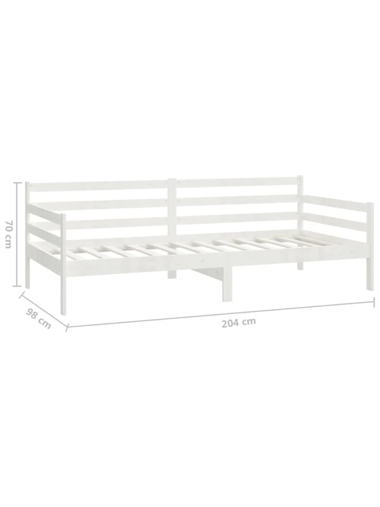 Válenda s matrací 90 x 200 cm bílá masivní borové dřevo