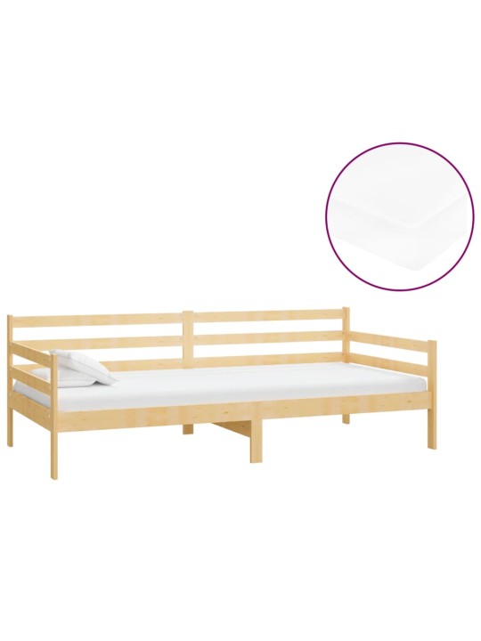 Válenda s matrací 90 x 200 cm masivní borové dřevo