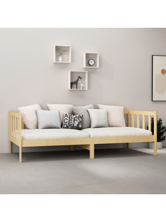 Válenda s matrací 90 x 200 cm masivní borové dřevo