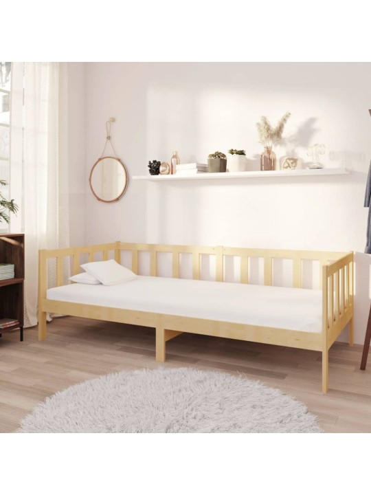 Válenda s matrací 90 x 200 cm masivní borové dřevo