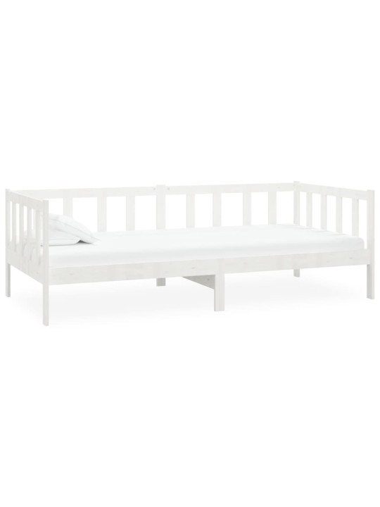 Válenda s matrací 90 x 200 cm bílá masivní borové dřevo