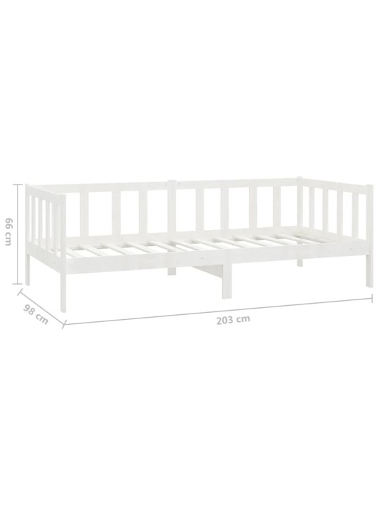 Válenda s matrací 90 x 200 cm bílá masivní borové dřevo