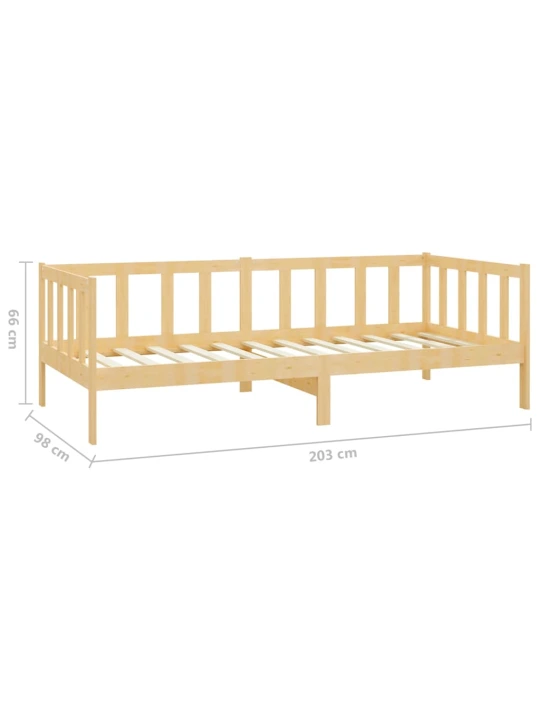 Válenda s matrací 90 x 200 cm masivní borové dřevo