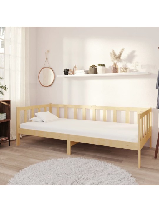 Válenda s matrací 90 x 200 cm masivní borové dřevo