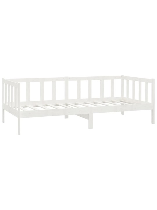 Válenda s matrací 90 x 200 cm bílá masivní borové dřevo