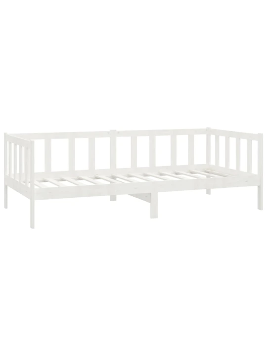 Válenda s matrací 90 x 200 cm bílá masivní borové dřevo