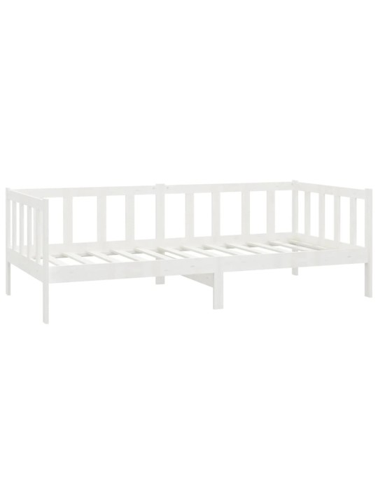 Válenda s matrací 90 x 200 cm bílá masivní borové dřevo