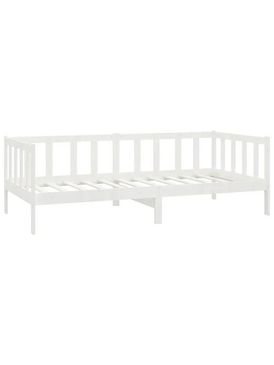 Válenda s matrací 90 x 200 cm bílá masivní borové dřevo