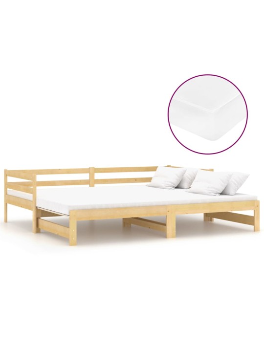 Výsuvná válenda 2× (90 x 200 cm) masivní borové dřevo