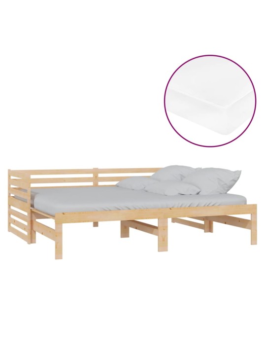 Výsuvná válenda 2× (90 x 200 cm) masivní borové dřevo