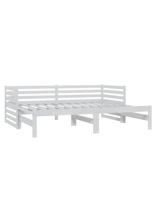 Výsuvná denní postel 2 × (90x200 cm) bílá masivní borové dřevo