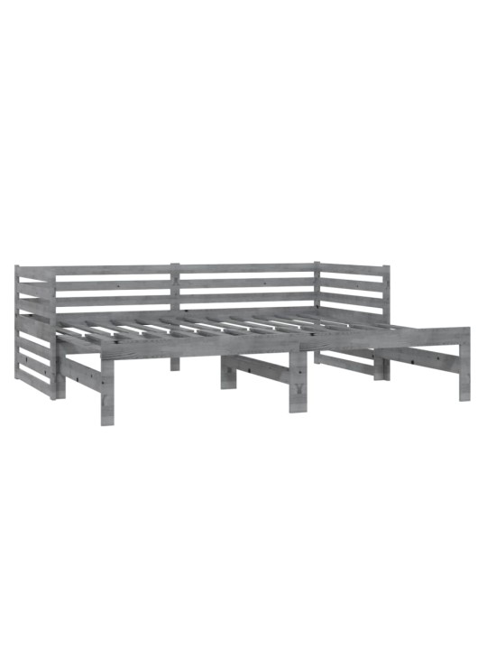 Výsuvná denní postel 2 × (90x200 cm) šedá masivní borové dřevo