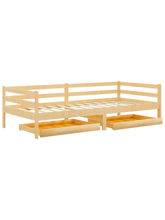 Válenda se zásuvkami 90 x 200 cm masivní borové dřevo