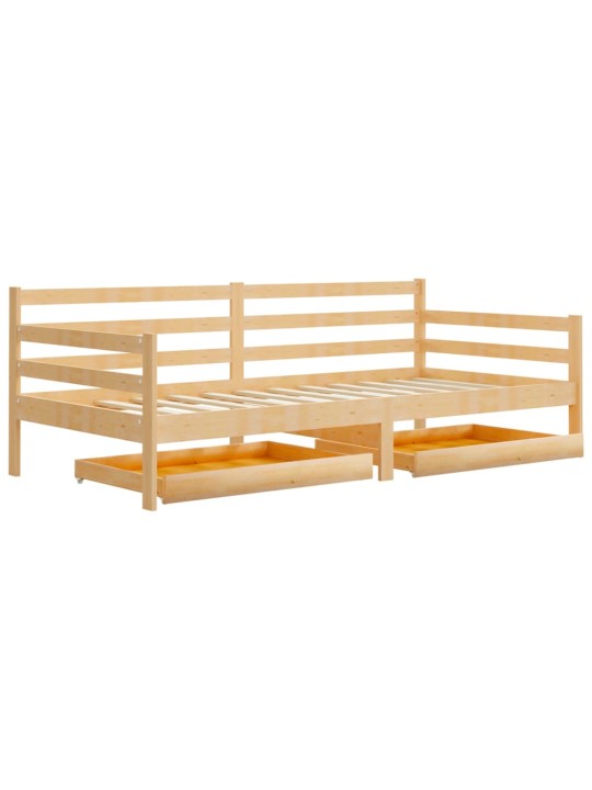 Válenda se zásuvkami 90 x 200 cm masivní borové dřevo