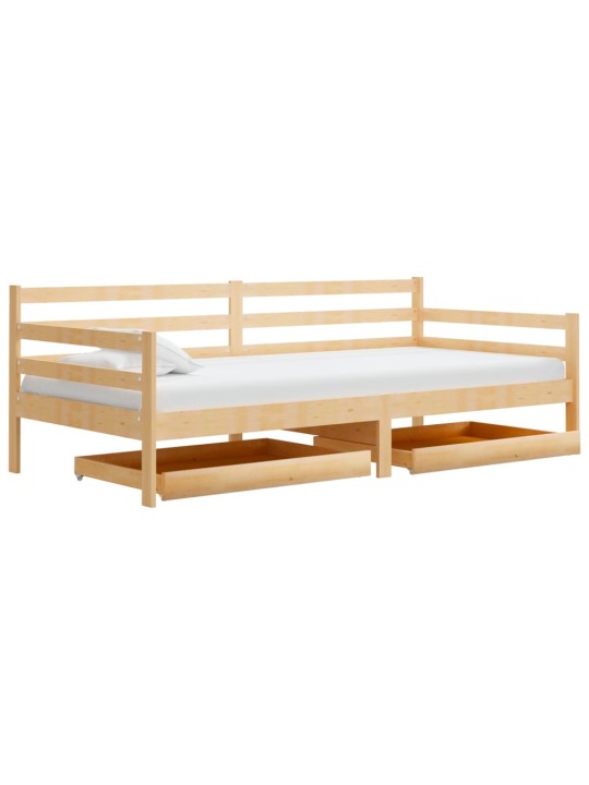 Válenda se zásuvkami 90 x 200 cm masivní borové dřevo