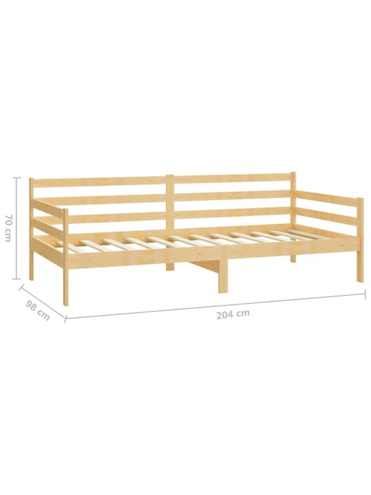 Válenda se zásuvkami 90 x 200 cm masivní borové dřevo