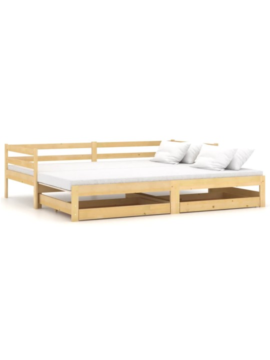 Výsuvná válenda 2× (90 x 200 cm) masivní borové dřevo