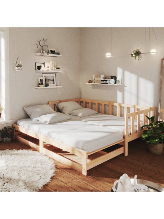 Výsuvná postel 2x (90 x 200) cm masivní borovice