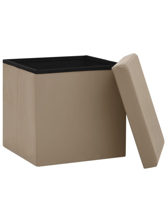 Skládací úložná stolička cappuccino PVC