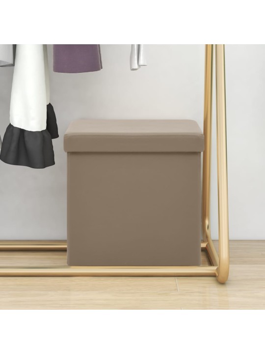 Skládací úložná stolička cappuccino PVC