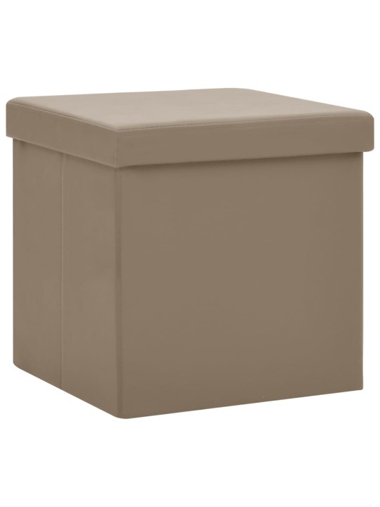 Skládací úložné stoličky 2 ks cappuccino PVC