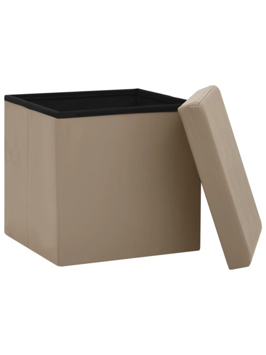 Skládací úložné stoličky 2 ks cappuccino PVC