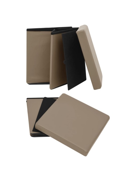 Skládací úložné stoličky 2 ks cappuccino PVC