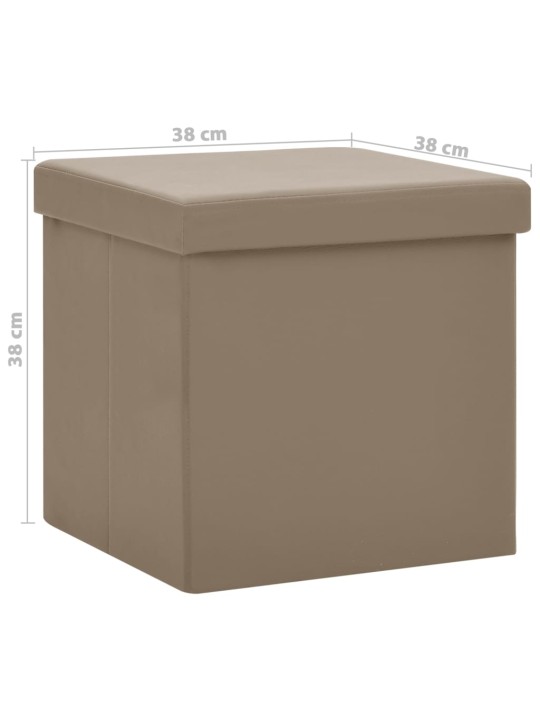 Skládací úložné stoličky 2 ks cappuccino PVC
