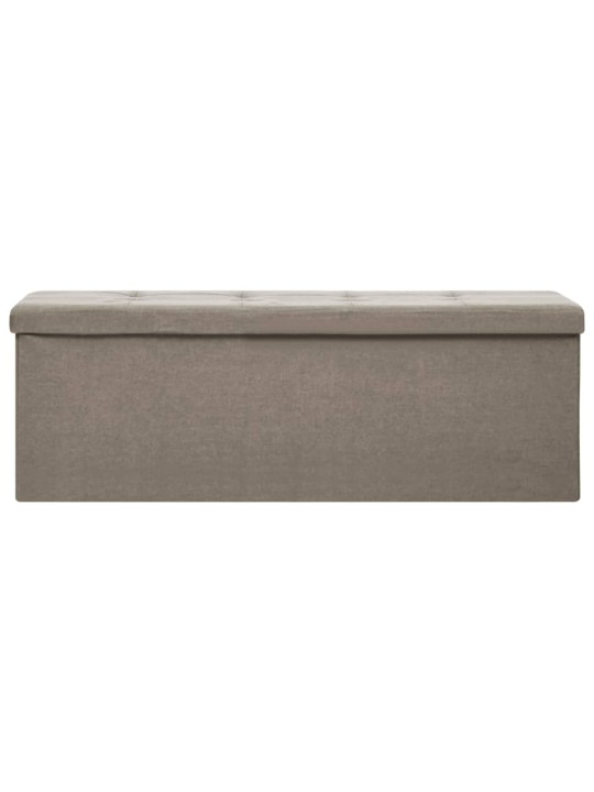 Skládací úložná lavice taupe umělý len