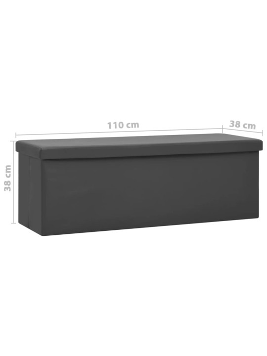 Skládací úložná lavice šedá PVC