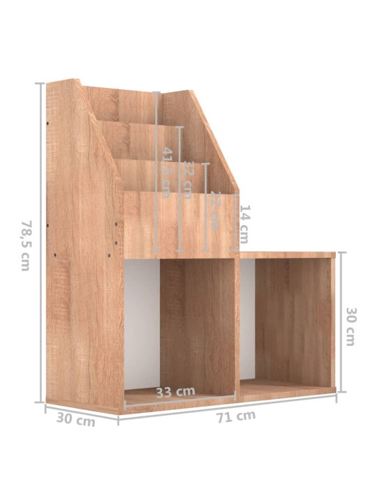 Dětský regál na časopisy dub sonoma 71 x 30 x 78,5 cm kompozit