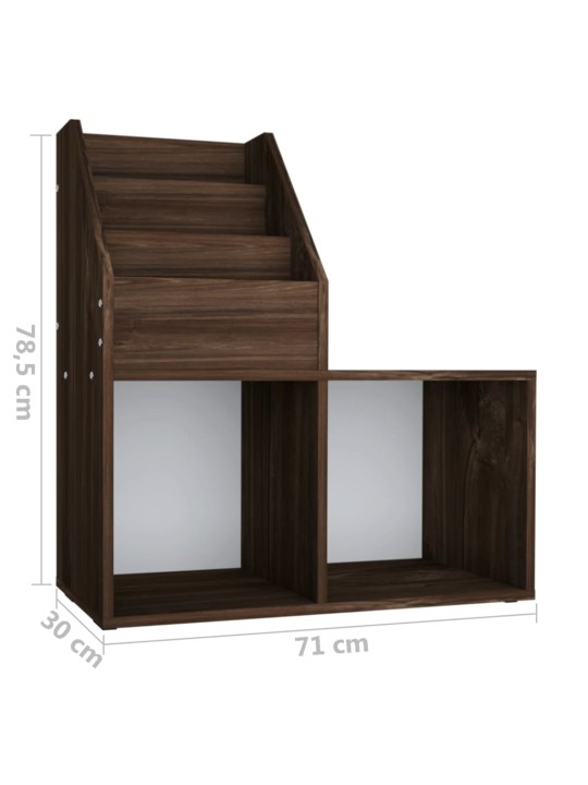 Dětský regál na časopisy kouřový dub 71 x 30 x 78,5 cm kompozit