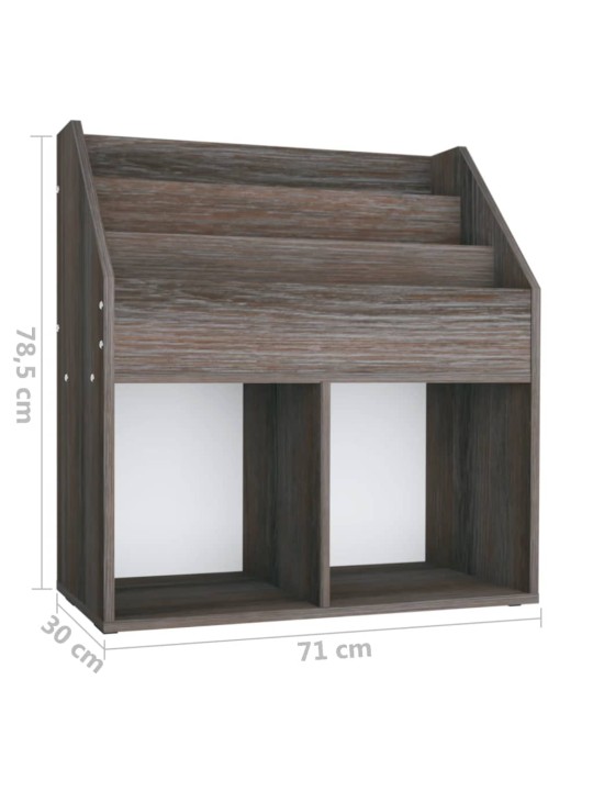 Dětský regál na časopisy šedý dub sonoma 71x30x78,5 cm kompozit