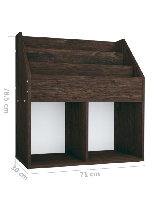 Dětský regál na časopisy kouřový dub 71 x 30 x 78,5 cm kompozit