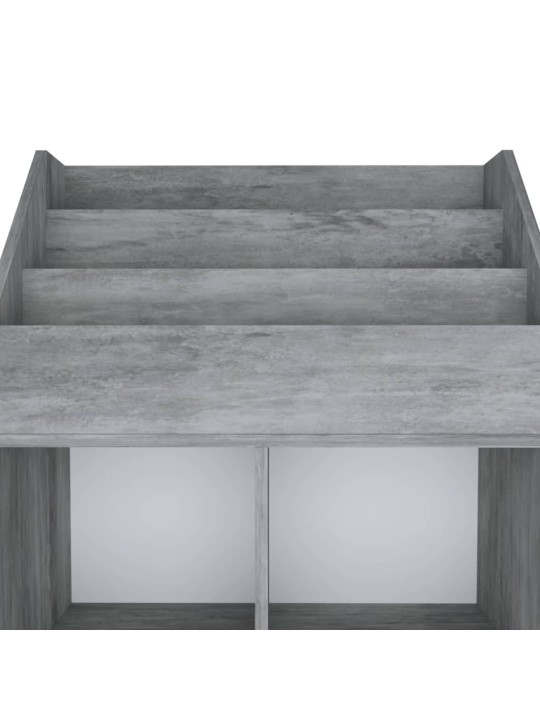 Dětský regál na časopisy betonově šedý 71x30x114 cm kompozit