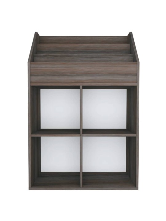 Dětský regál na časopisy šedý dub sonoma 71x30x114 cm kompozit