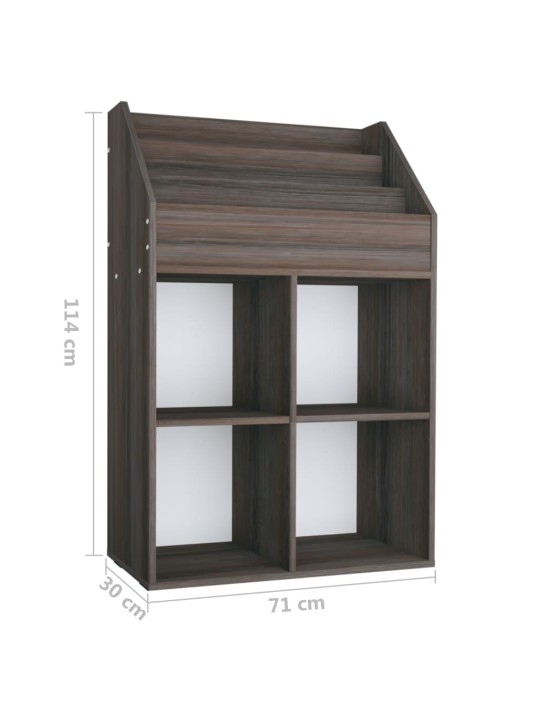 Dětský regál na časopisy šedý dub sonoma 71x30x114 cm kompozit
