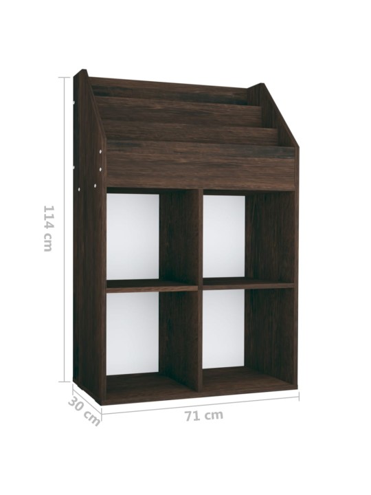 Dětský regál na časopisy kouřový dub 71 x 30 x 114 cm kompozit