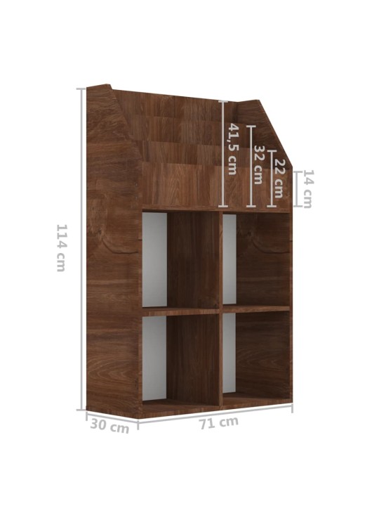 Dětský regál na časopisy hnědý dub 71 x 30 x 114 cm kompozit
