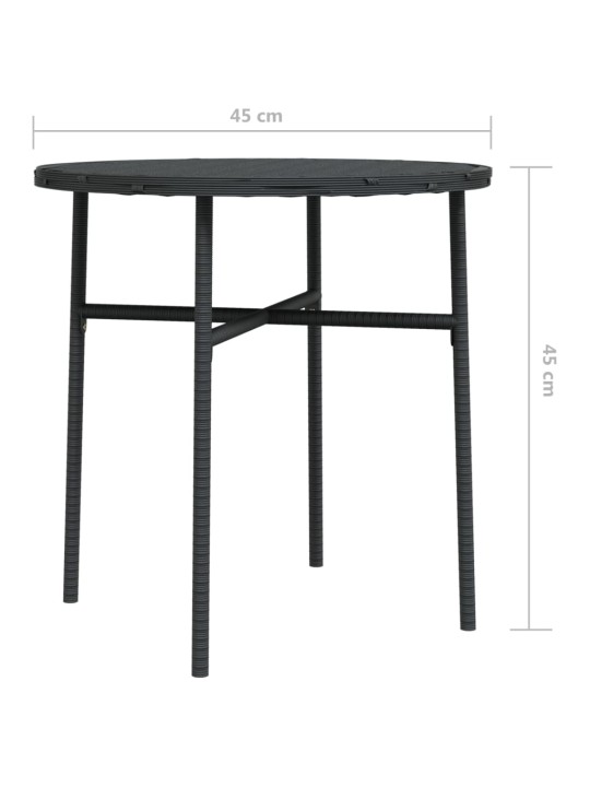 Čajový stolek černý 45 cm polyratan