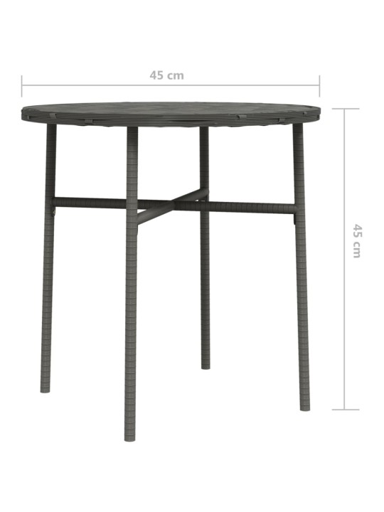 Čajový stolek šedý 45 cm polyratan