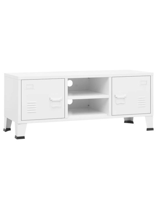 Industriální TV skříňka bílá 105 x 35 x 42 cm kov