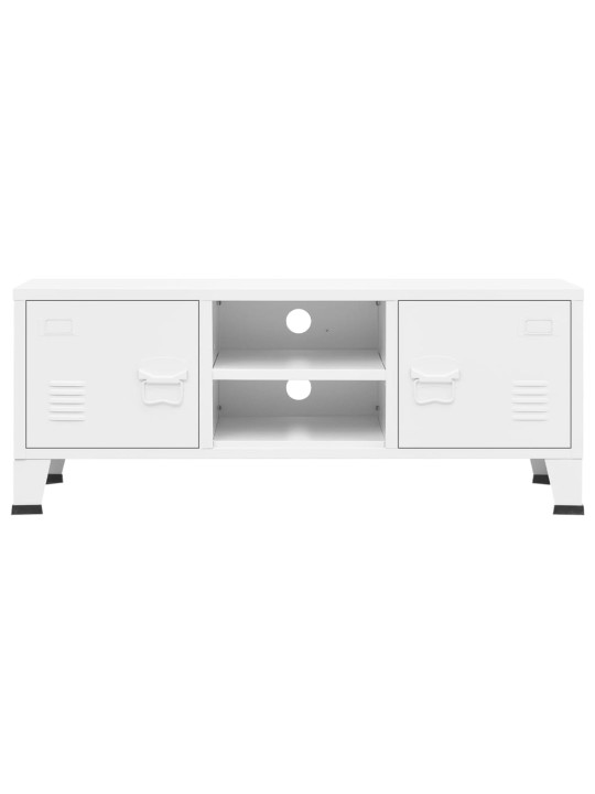 Industriální TV skříňka bílá 105 x 35 x 42 cm kov
