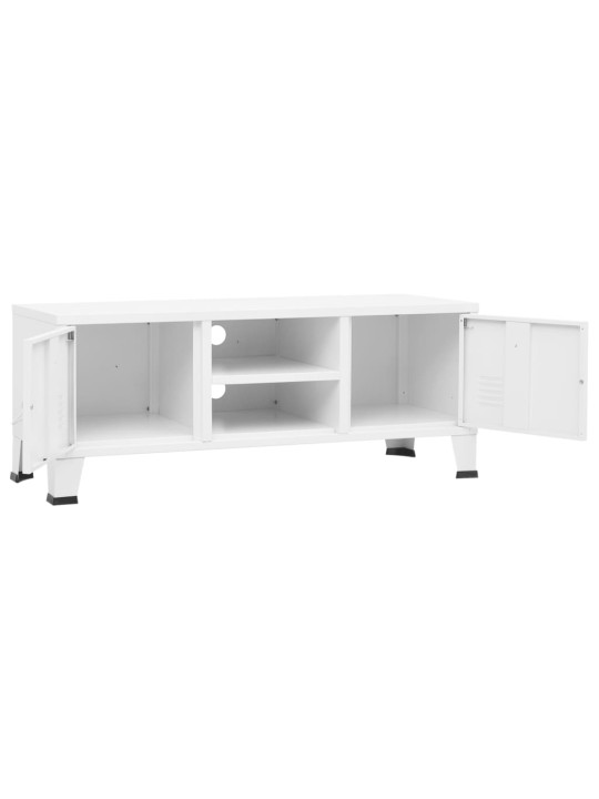Industriální TV skříňka bílá 105 x 35 x 42 cm kov