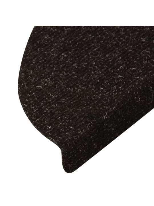 Samolepicí nášlapy na schody 15 ks 56x17x3 cm antracitové