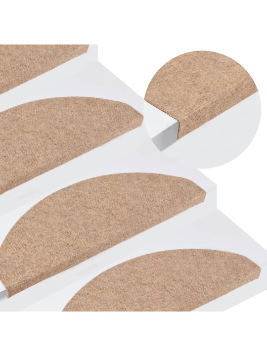 Samolepicí nášlapy na schody 15 ks 65x22,5x3,5 cm béžové