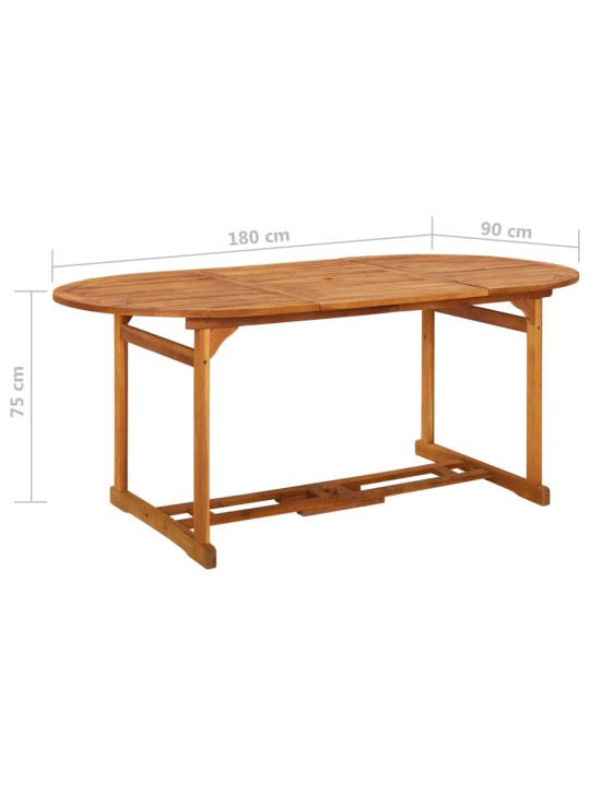 9dílný zahradní jídelní set 180x90x75 cm masivní akáciové dřevo