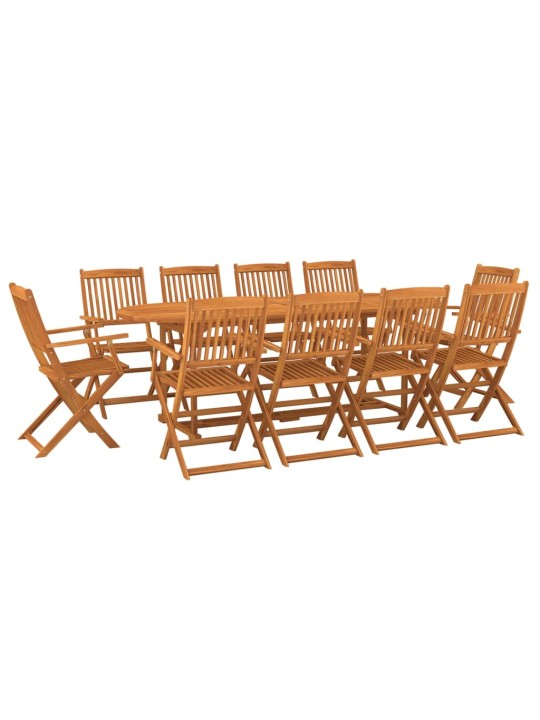 11dílný zahradní jídelní set 220x90x75cm masivní akáciové dřevo