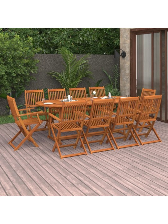 11dílný zahradní jídelní set 220x90x75cm masivní akáciové dřevo