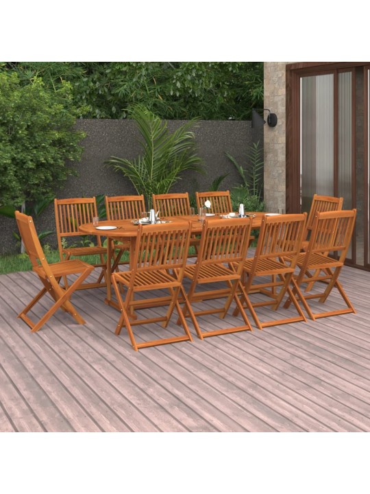 11dílný zahradní jídelní set 220x90x75cm masivní akáciové dřevo